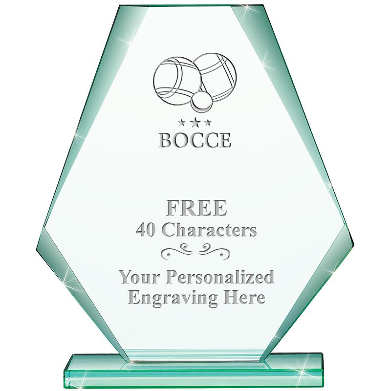 6" JADE PYRAMID CRYSTAL AWARD