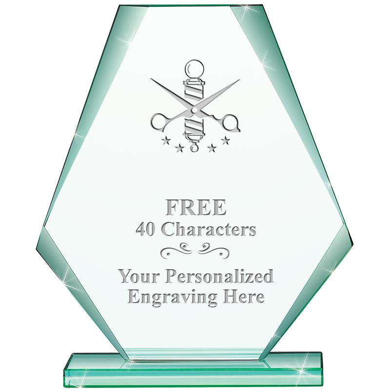 6" JADE PYRAMID CRYSTAL AWARD