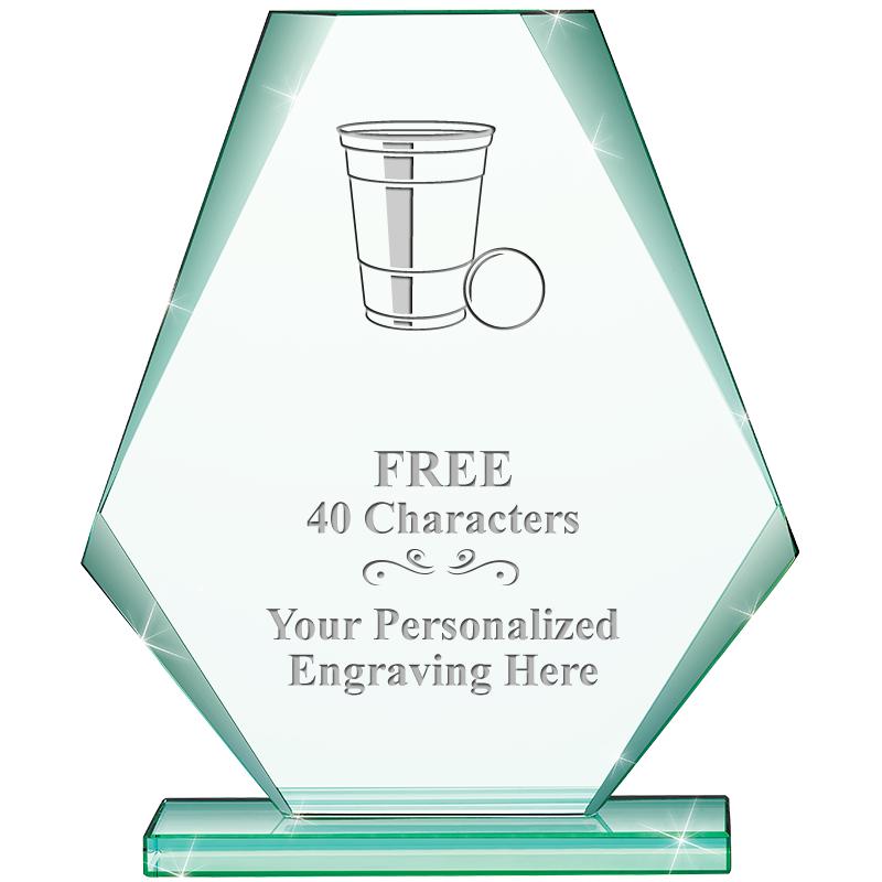 6" JADE PYRAMID CRYSTAL AWARD