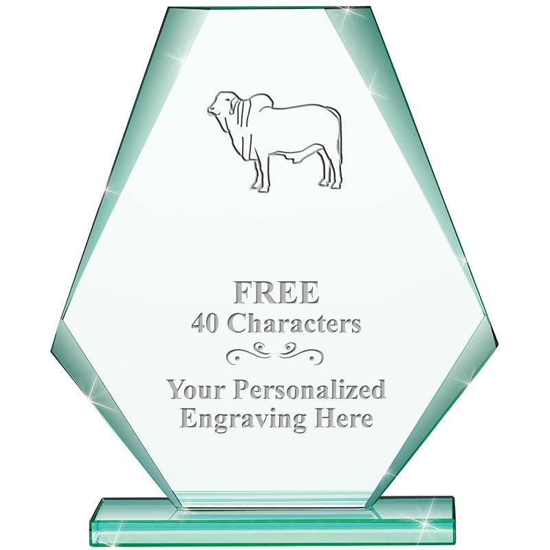 6" JADE PYRAMID CRYSTAL AWARD