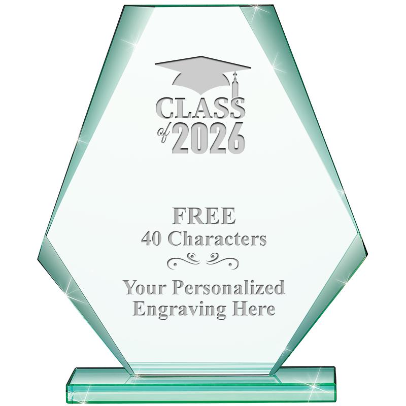 6" JADE PYRAMID CRYSTAL AWARD