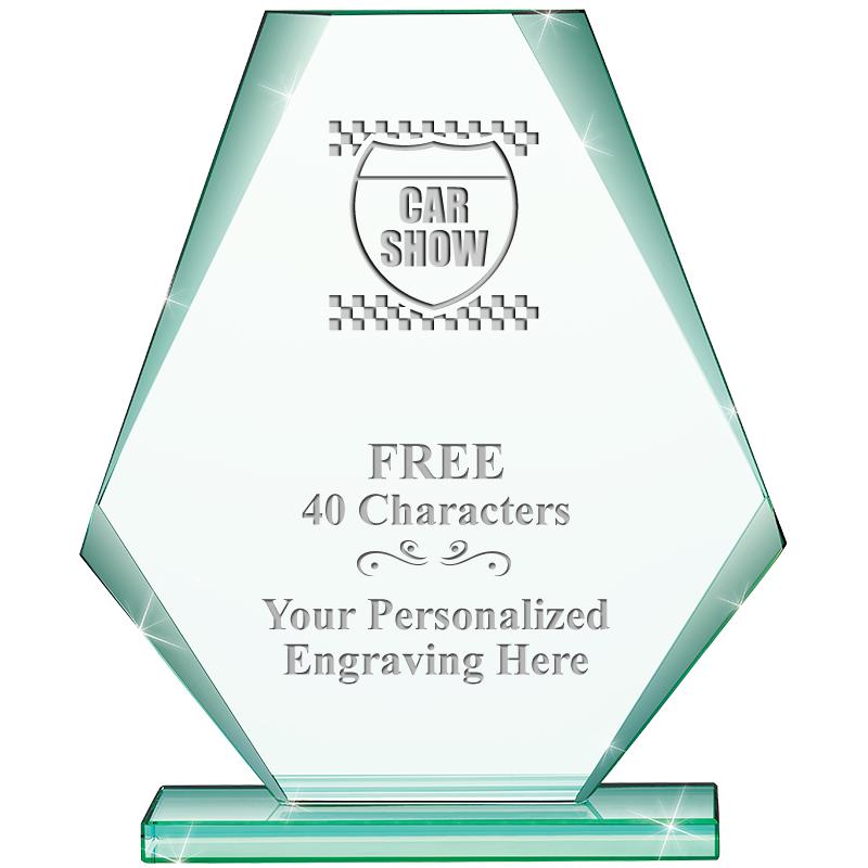 6" JADE PYRAMID CRYSTAL AWARD