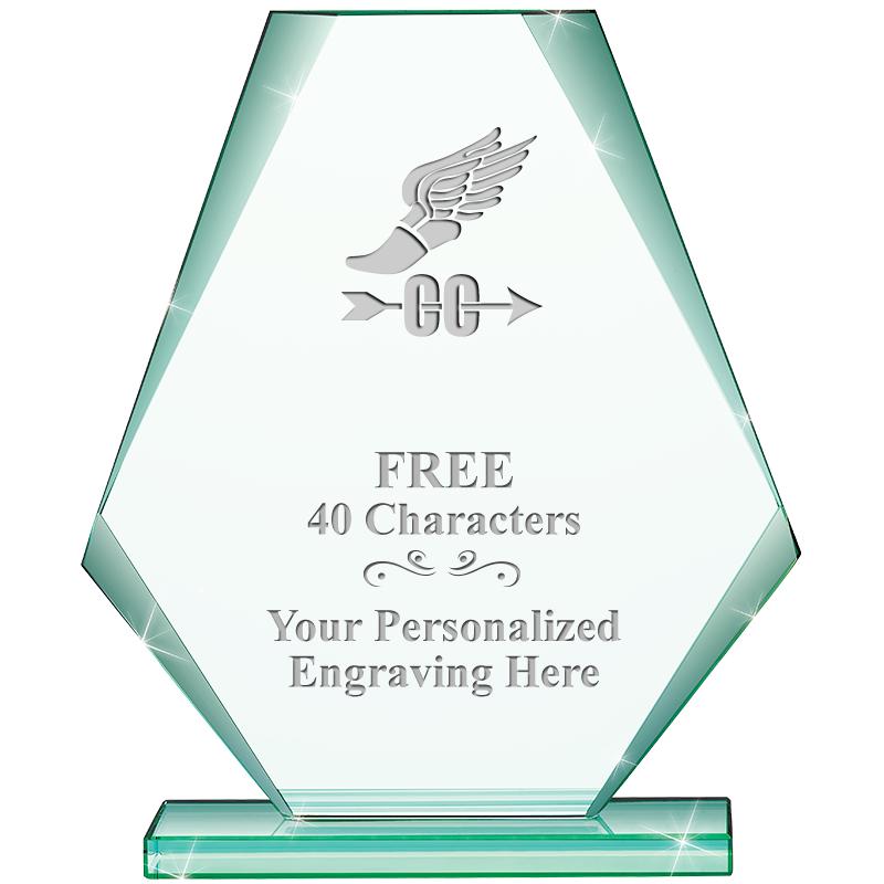 6" JADE PYRAMID CRYSTAL AWARD