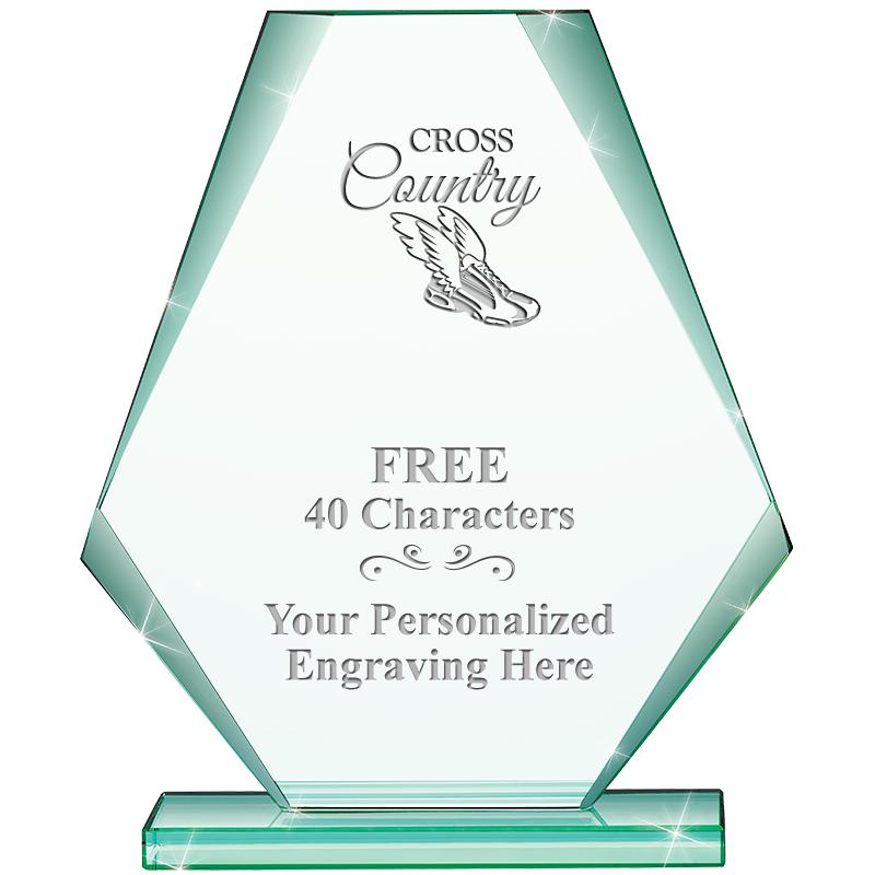 6" JADE PYRAMID CRYSTAL AWARD