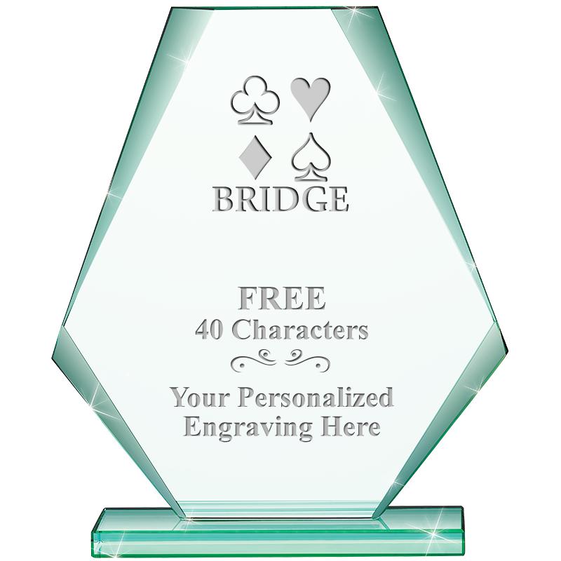 6" JADE PYRAMID CRYSTAL AWARD