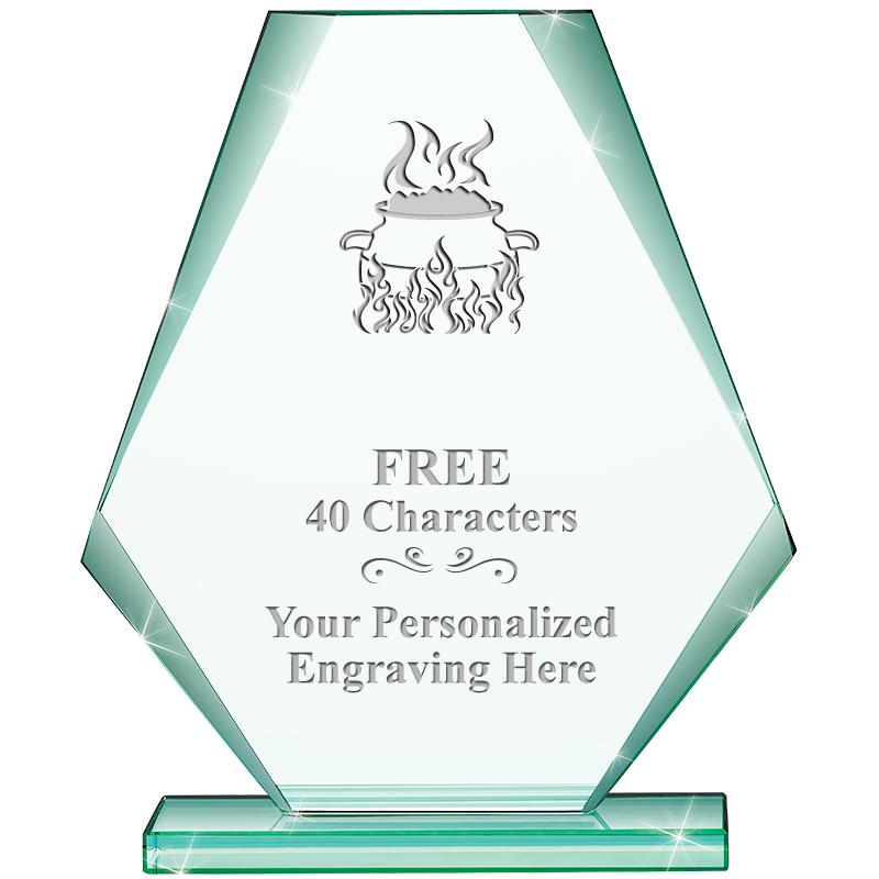 6" JADE PYRAMID CRYSTAL AWARD