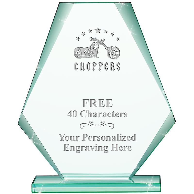 6" JADE PYRAMID CRYSTAL AWARD