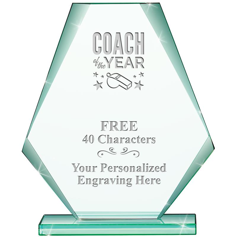 6" JADE PYRAMID CRYSTAL AWARD