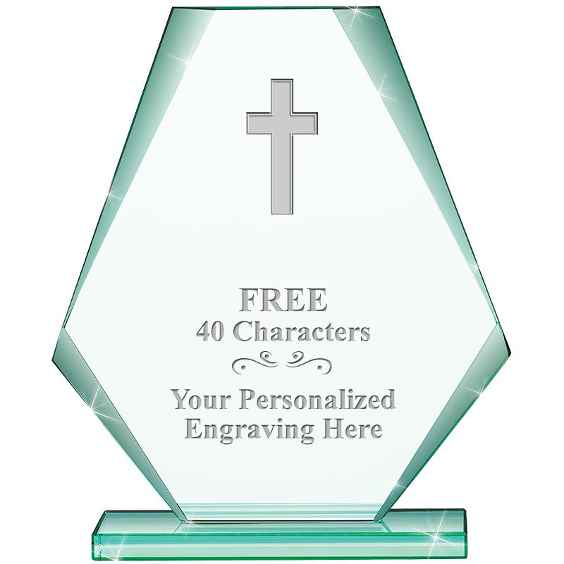 6" JADE PYRAMID CRYSTAL AWARD