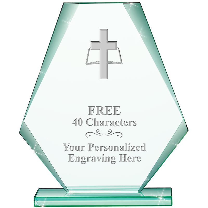 6" JADE PYRAMID CRYSTAL AWARD