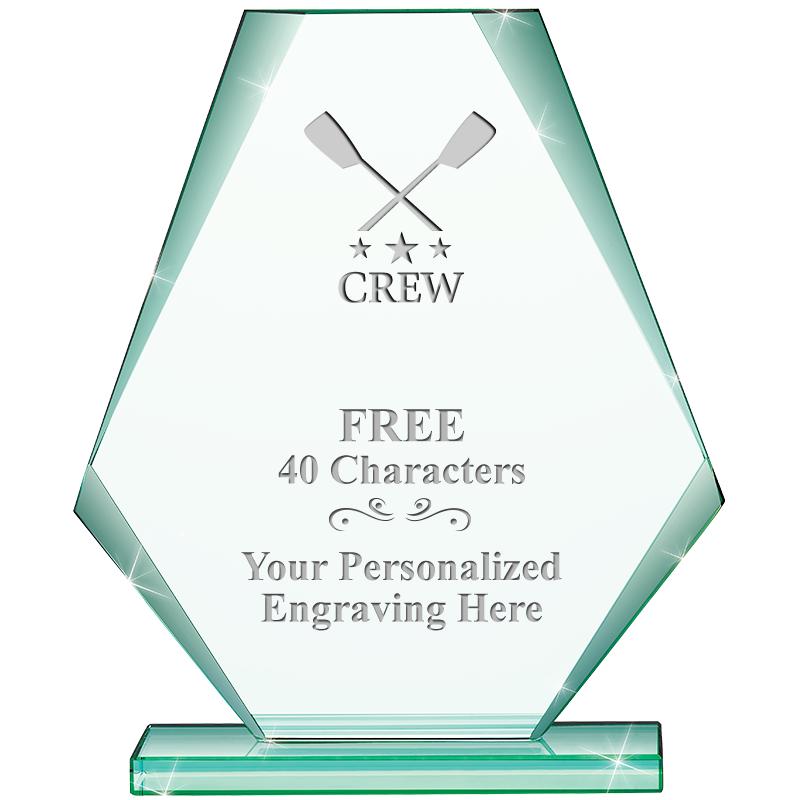 6" JADE PYRAMID CRYSTAL AWARD