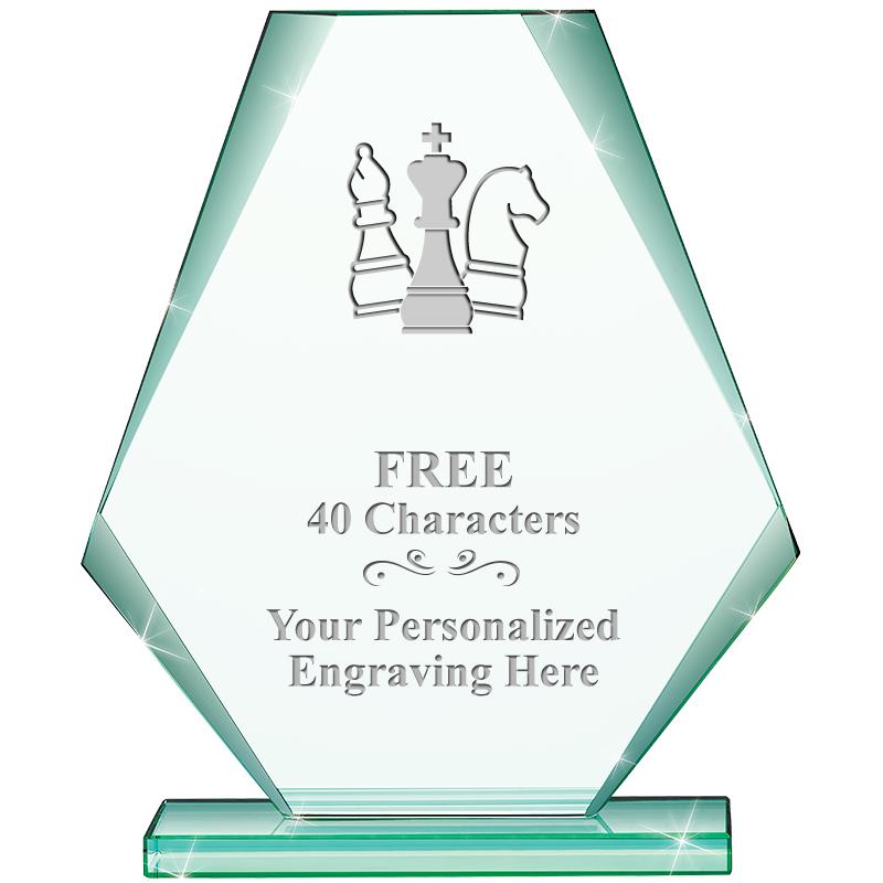 6" JADE PYRAMID CRYSTAL AWARD