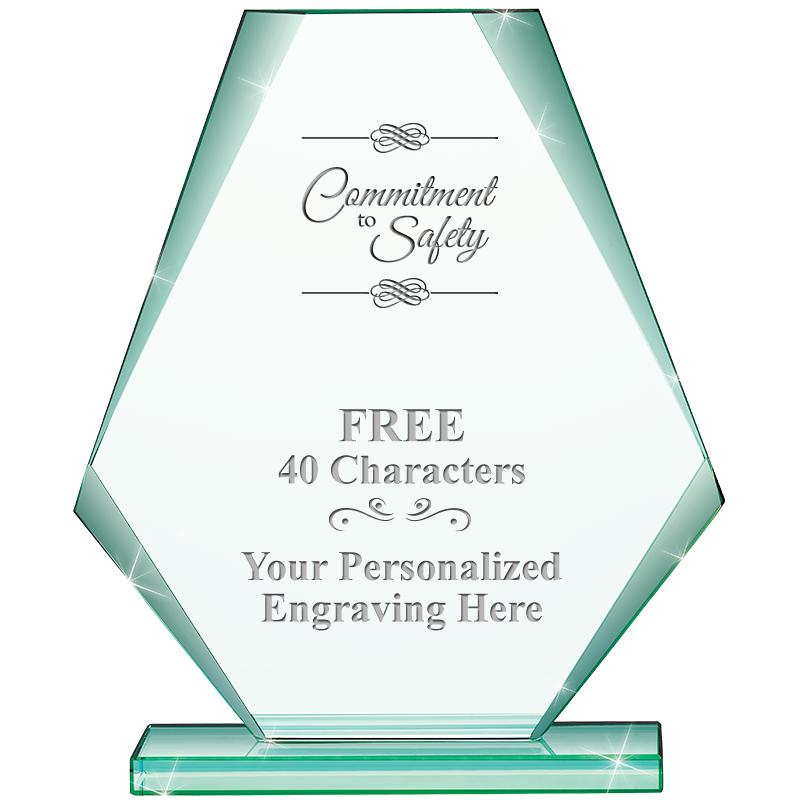 6" JADE PYRAMID CRYSTAL AWARD