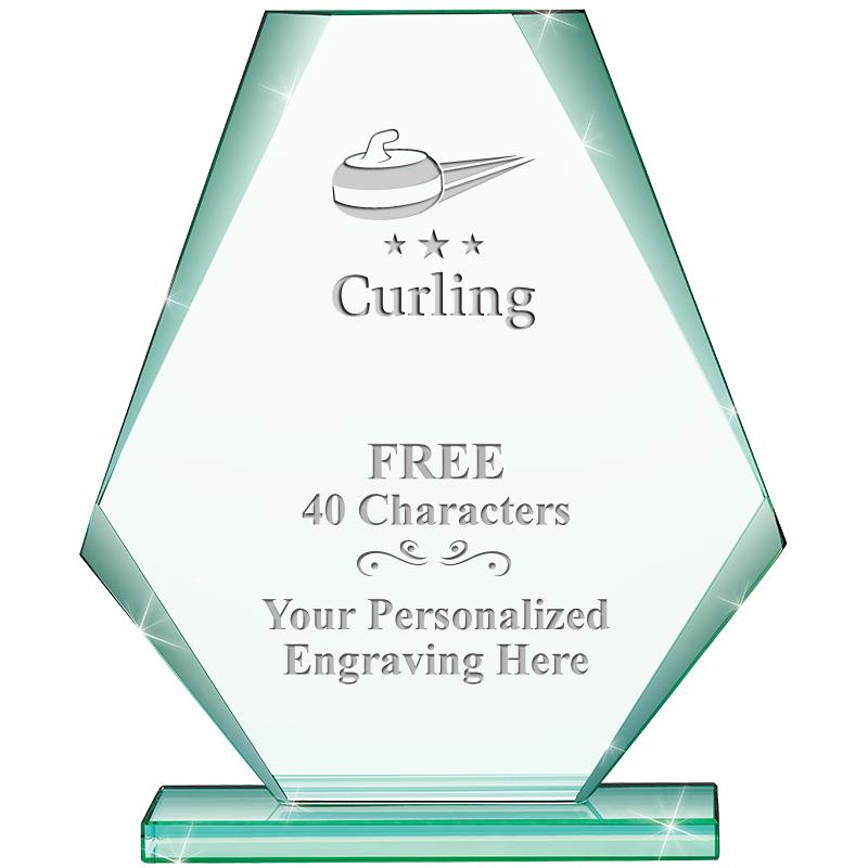 6" JADE PYRAMID CRYSTAL AWARD