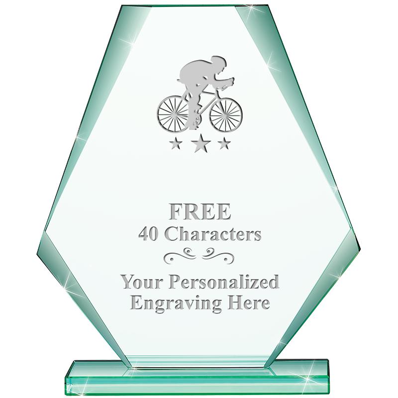 6" JADE PYRAMID CRYSTAL AWARD