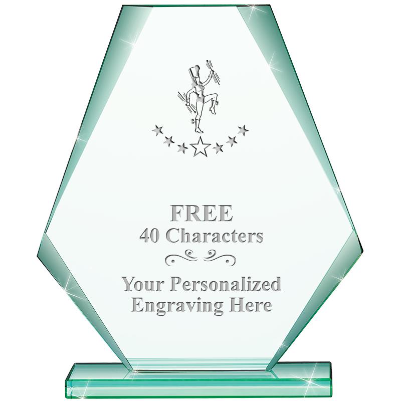 6" JADE PYRAMID CRYSTAL AWARD