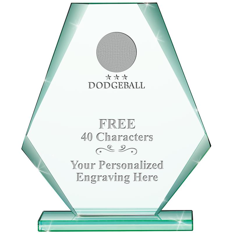 6" JADE PYRAMID CRYSTAL AWARD