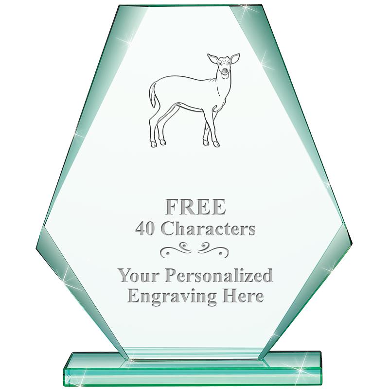 6" JADE PYRAMID CRYSTAL AWARD