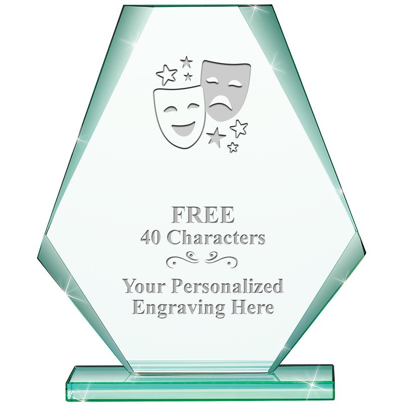 6" JADE PYRAMID CRYSTAL AWARD