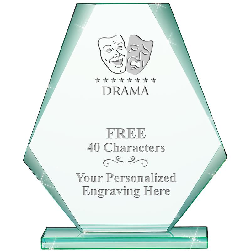 6" JADE PYRAMID CRYSTAL AWARD