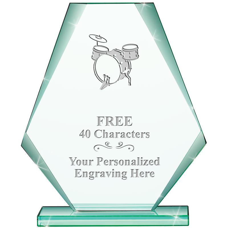 6" JADE PYRAMID CRYSTAL AWARD