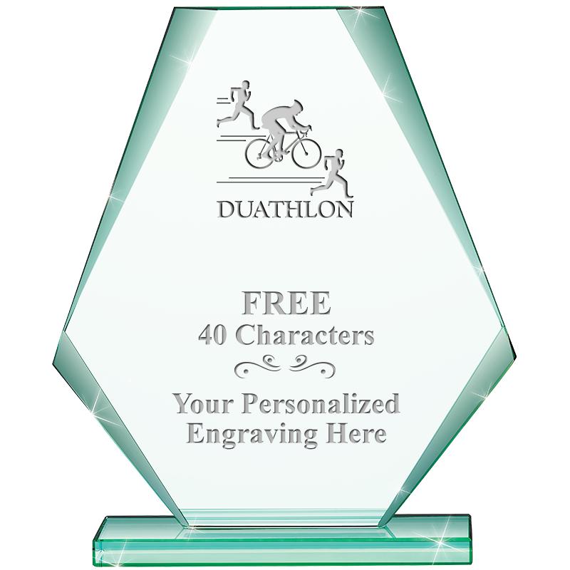 6" JADE PYRAMID CRYSTAL AWARD