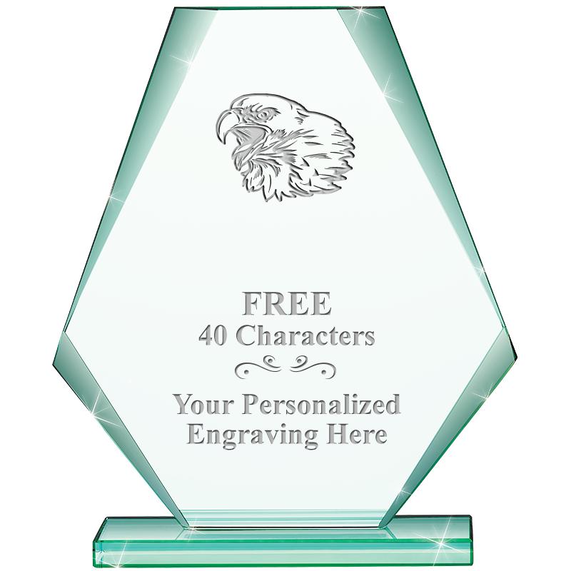 6" JADE PYRAMID CRYSTAL AWARD