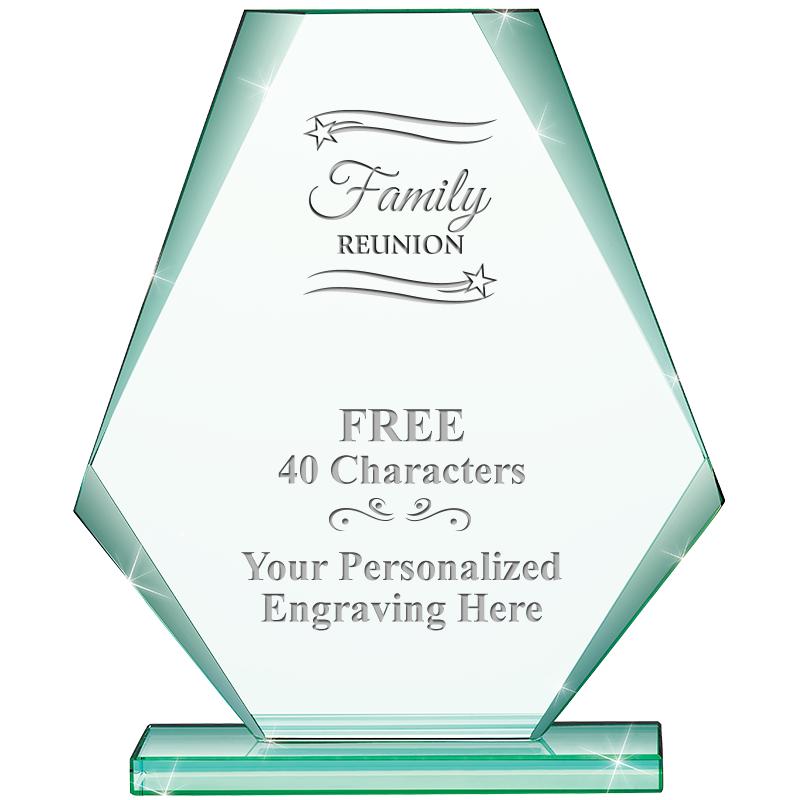 6" JADE PYRAMID CRYSTAL AWARD