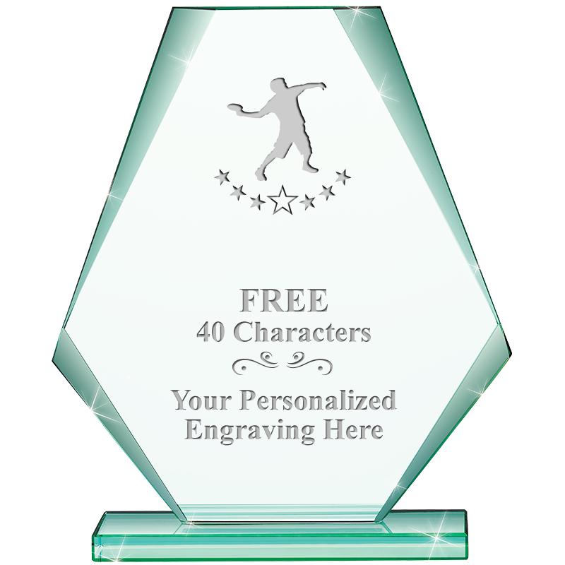 6" JADE PYRAMID CRYSTAL AWARD