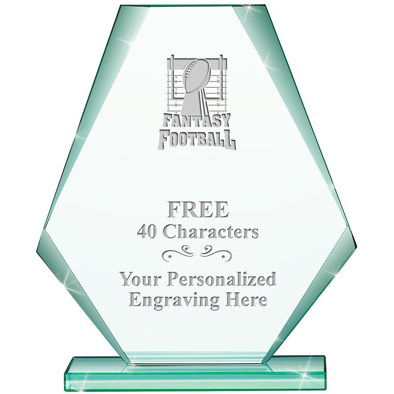 6" JADE PYRAMID CRYSTAL AWARD