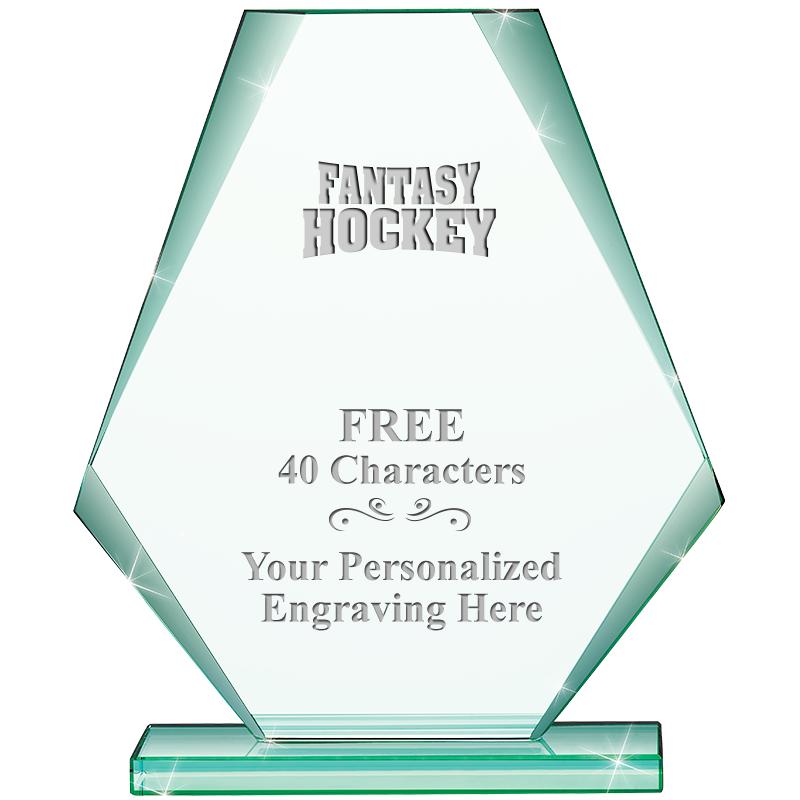 6" JADE PYRAMID CRYSTAL AWARD