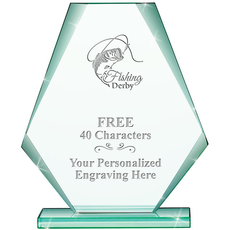 6" JADE PYRAMID CRYSTAL AWARD