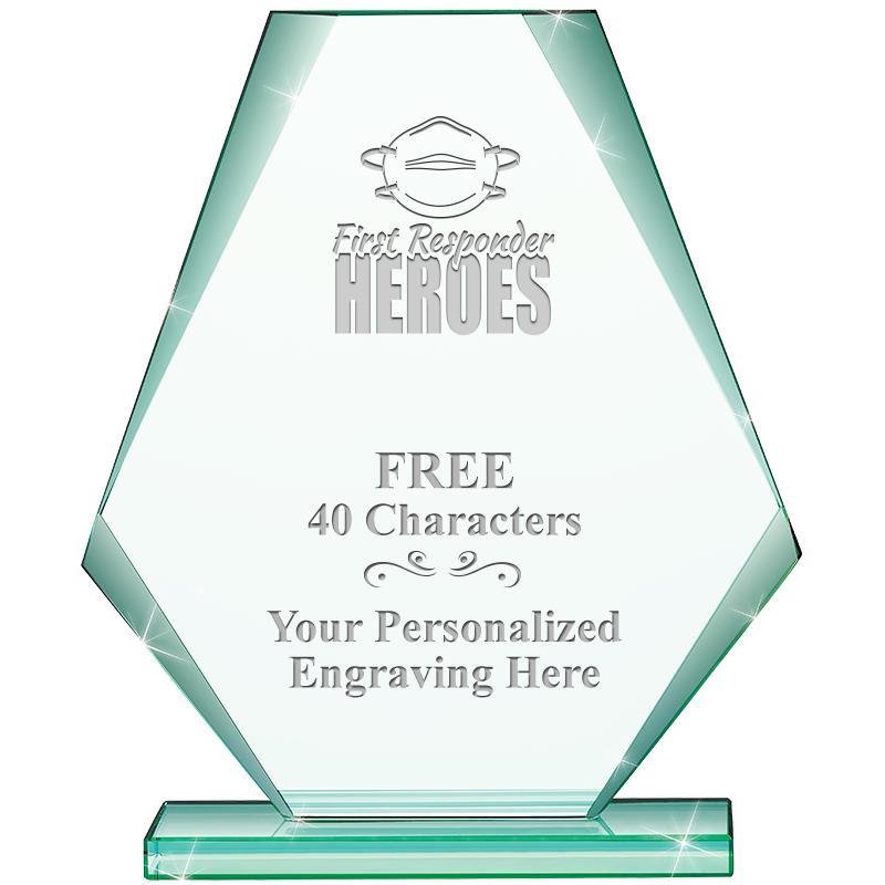 6" JADE PYRAMID CRYSTAL AWARD