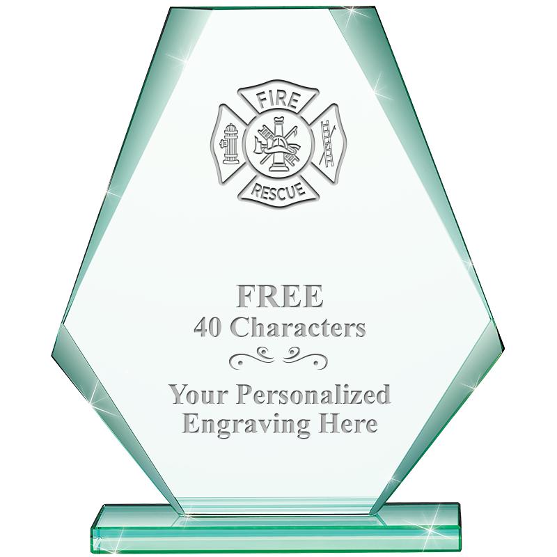 6" JADE PYRAMID CRYSTAL AWARD