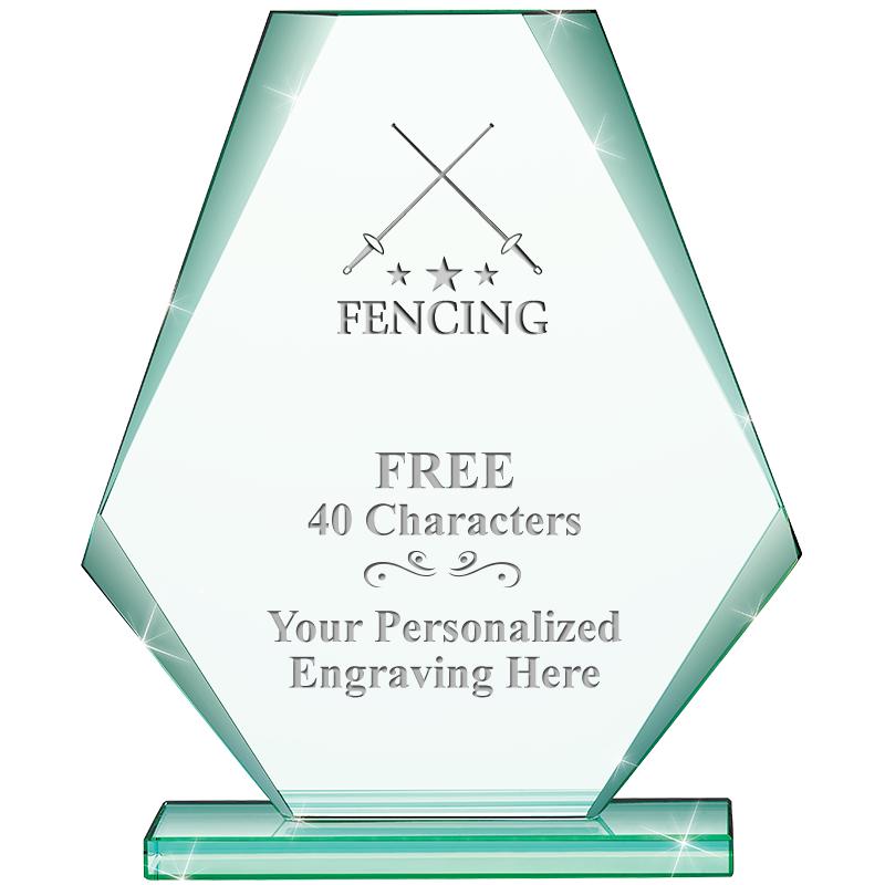 6" JADE PYRAMID CRYSTAL AWARD