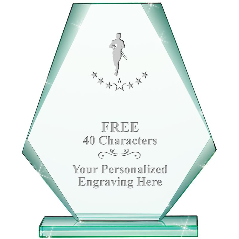 6" JADE PYRAMID CRYSTAL AWARD