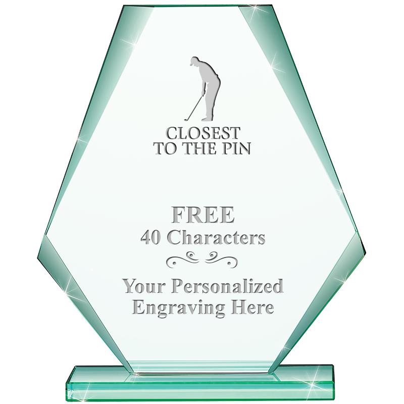 6" JADE PYRAMID CRYSTAL AWARD