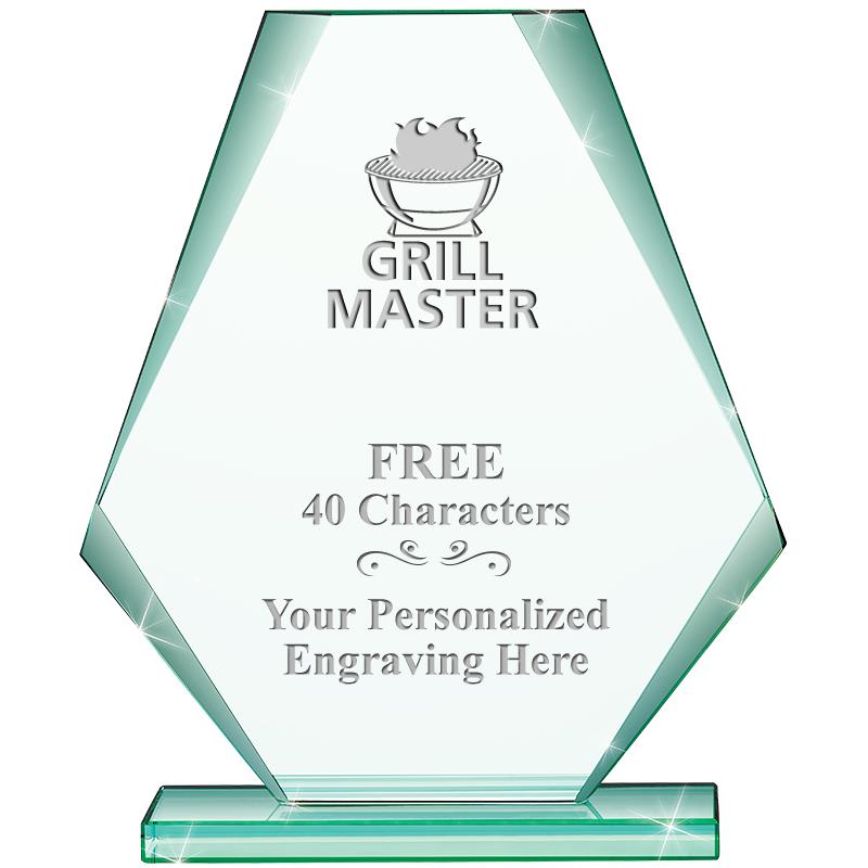 6" JADE PYRAMID CRYSTAL AWARD