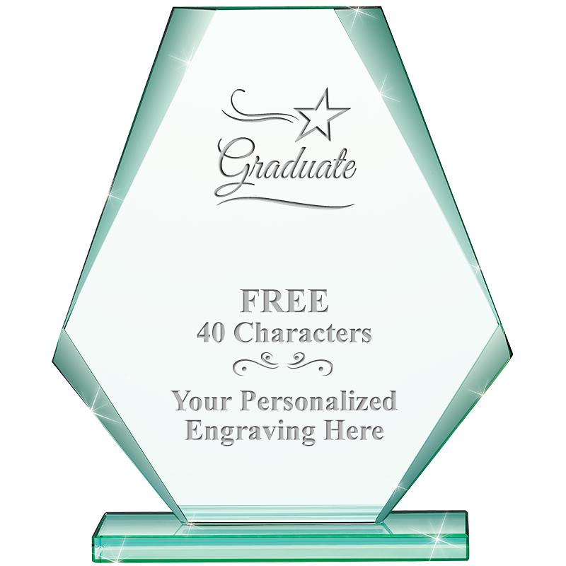 6" JADE PYRAMID CRYSTAL AWARD