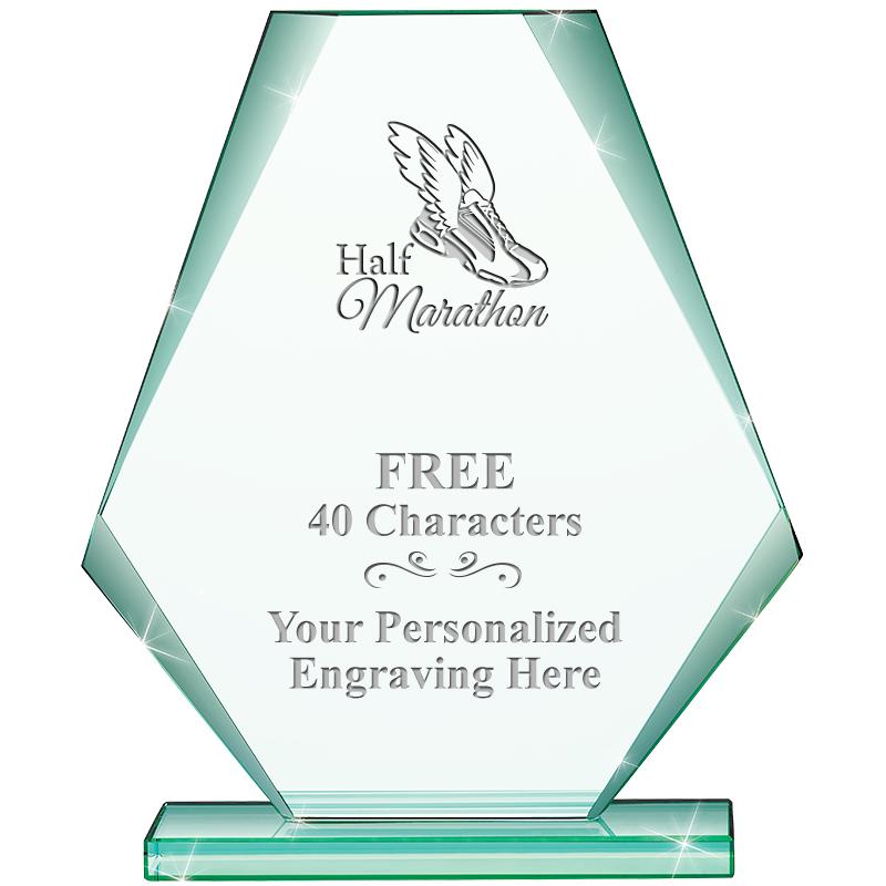 6" JADE PYRAMID CRYSTAL AWARD