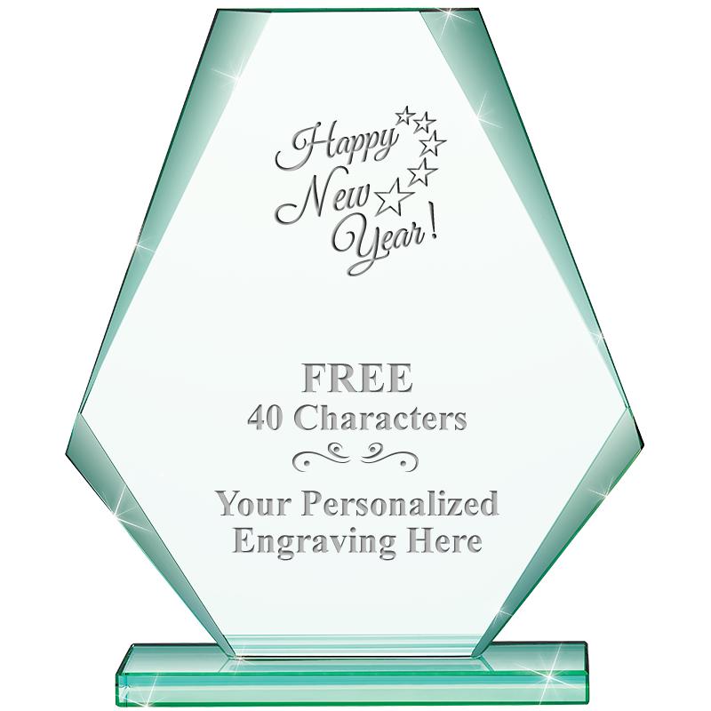 6" JADE PYRAMID CRYSTAL AWARD