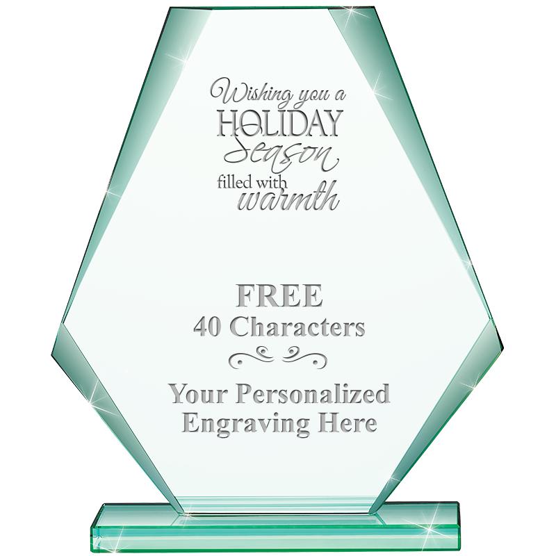 6" JADE PYRAMID CRYSTAL AWARD