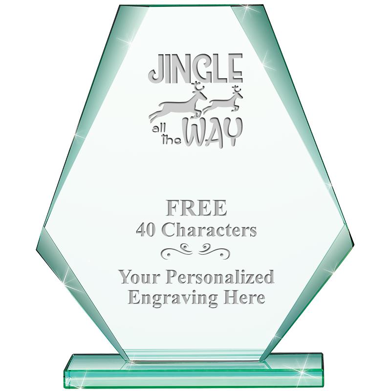 6" JADE PYRAMID CRYSTAL AWARD