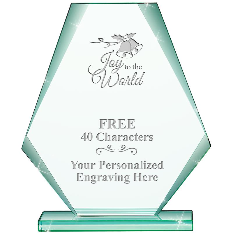 6" JADE PYRAMID CRYSTAL AWARD