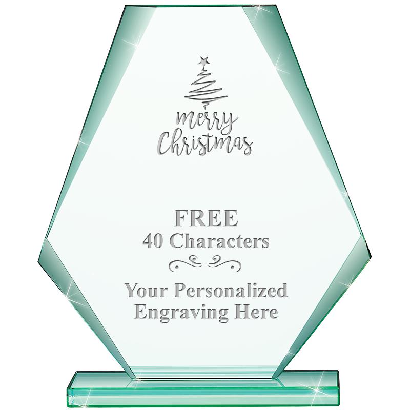 6" JADE PYRAMID CRYSTAL AWARD