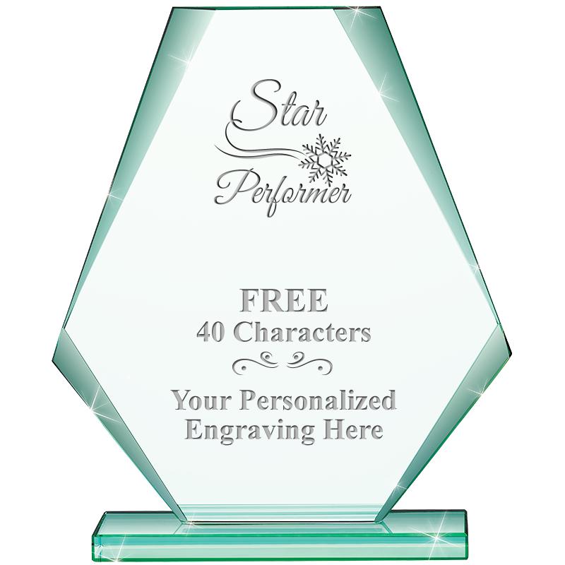 6" JADE PYRAMID CRYSTAL AWARD