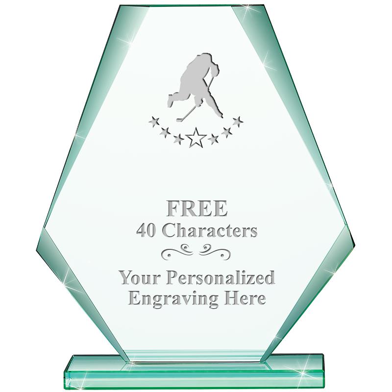 6" JADE PYRAMID CRYSTAL AWARD