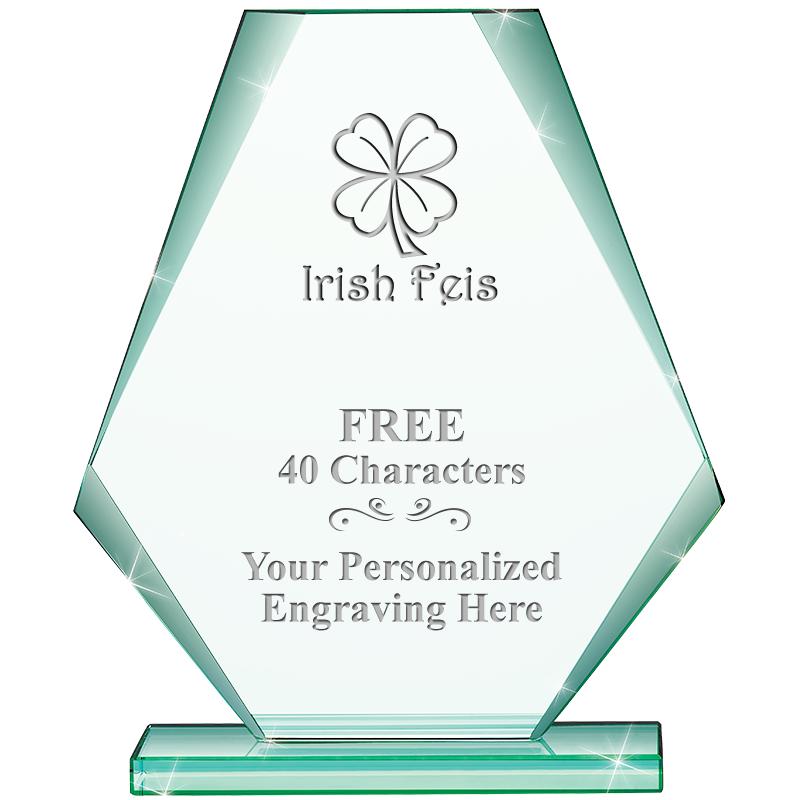 6" JADE PYRAMID CRYSTAL AWARD