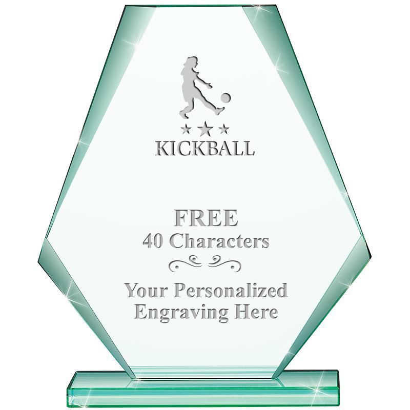 6" JADE PYRAMID CRYSTAL AWARD