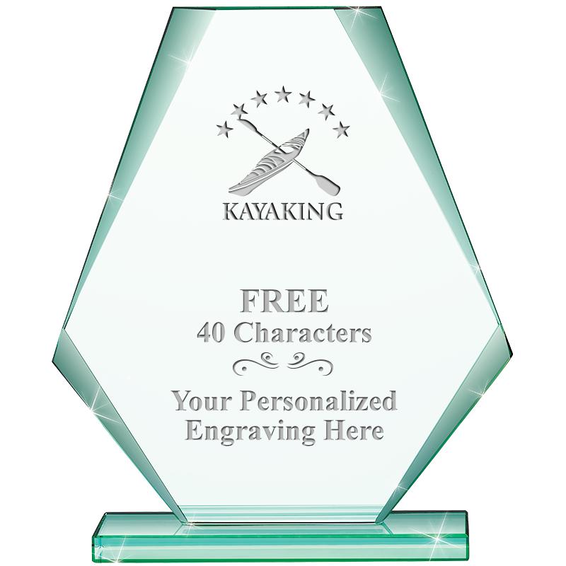 6" JADE PYRAMID CRYSTAL AWARD